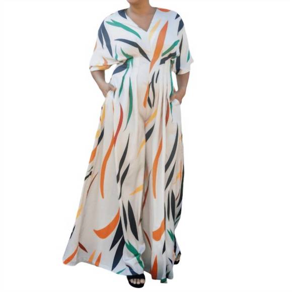 NEW MULLA pleated pocket jumpsuit in cream - Picture 2 of 4